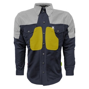 Summer Mesh Reflective Shirt Navy Blue Eclipse - with Pads