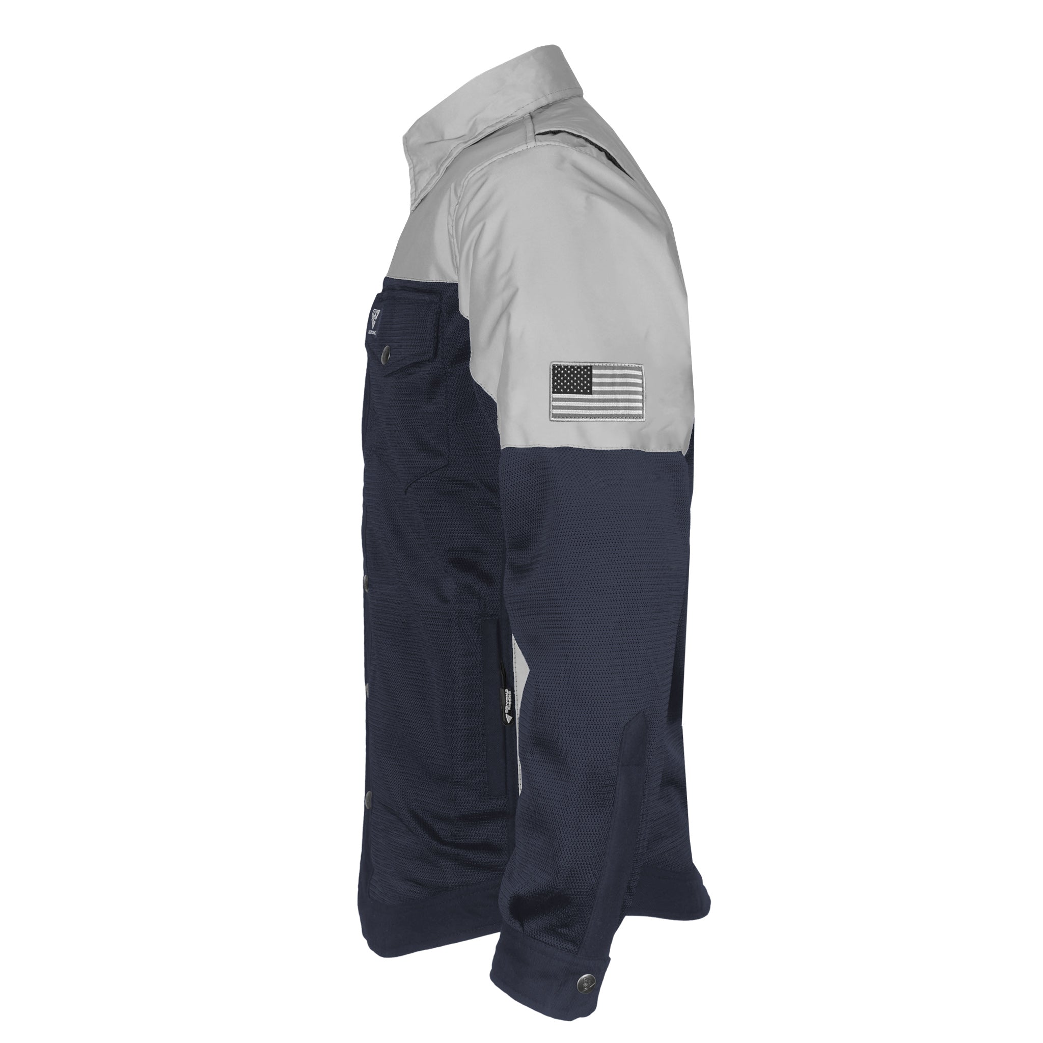 Summer Mesh Reflective Shirt Navy Blue Eclipse - with Pads