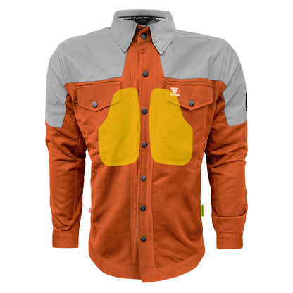 Summer Mesh Reflective Shirt Orange Eclipse - with Pads