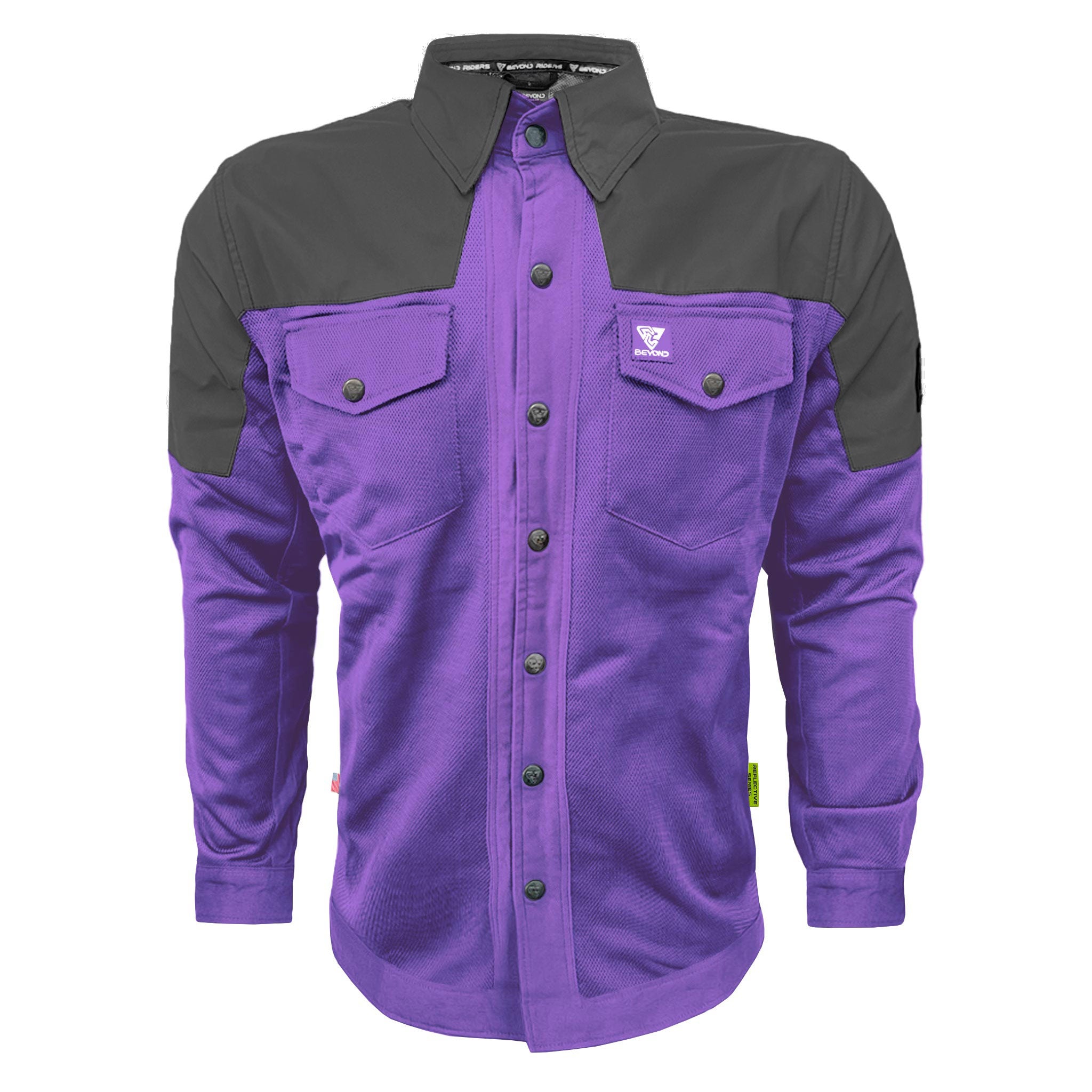 Summer Mesh Reflective Shirt Purple Nebula - with Pads – Beyond Riders
