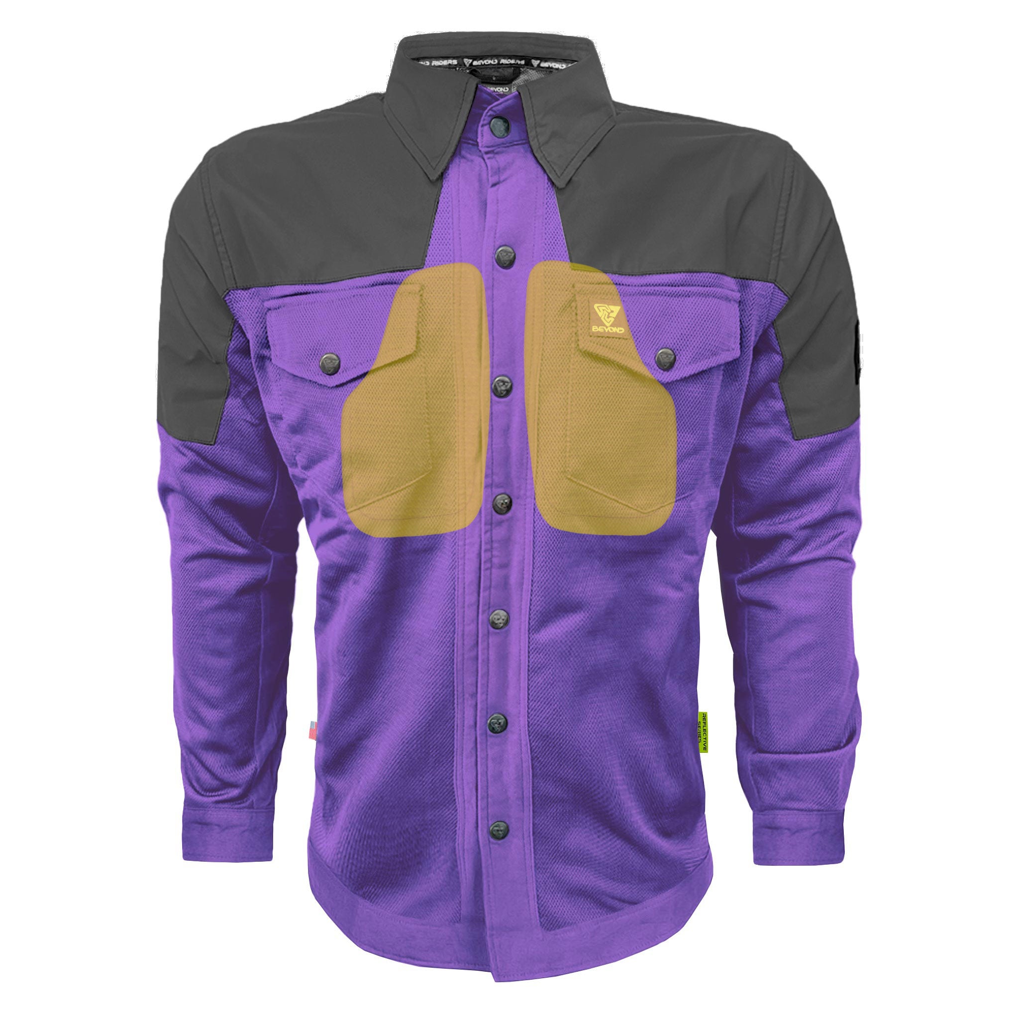 Summer Mesh Reflective Shirt Purple Nebula - with Pads