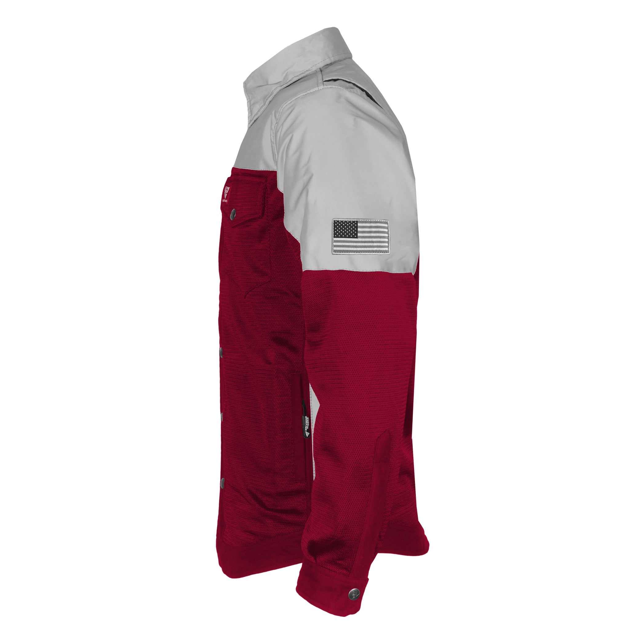 Summer Mesh Reflective Shirt Red Maroon Eclipse - with Pads