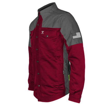 Summer Mesh Reflective Shirt Red Maroon Nebula - with Pads