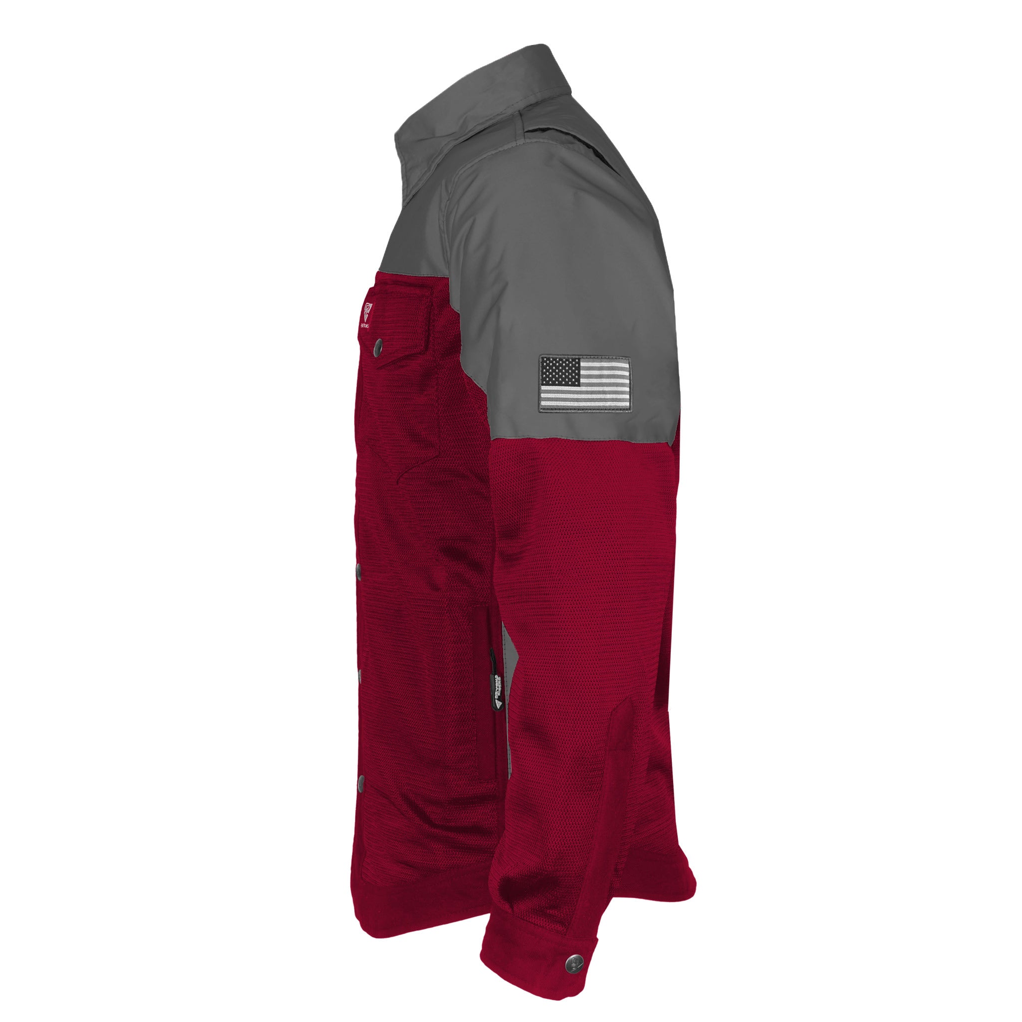 Summer Mesh Reflective Shirt Red Maroon Nebula - with Pads