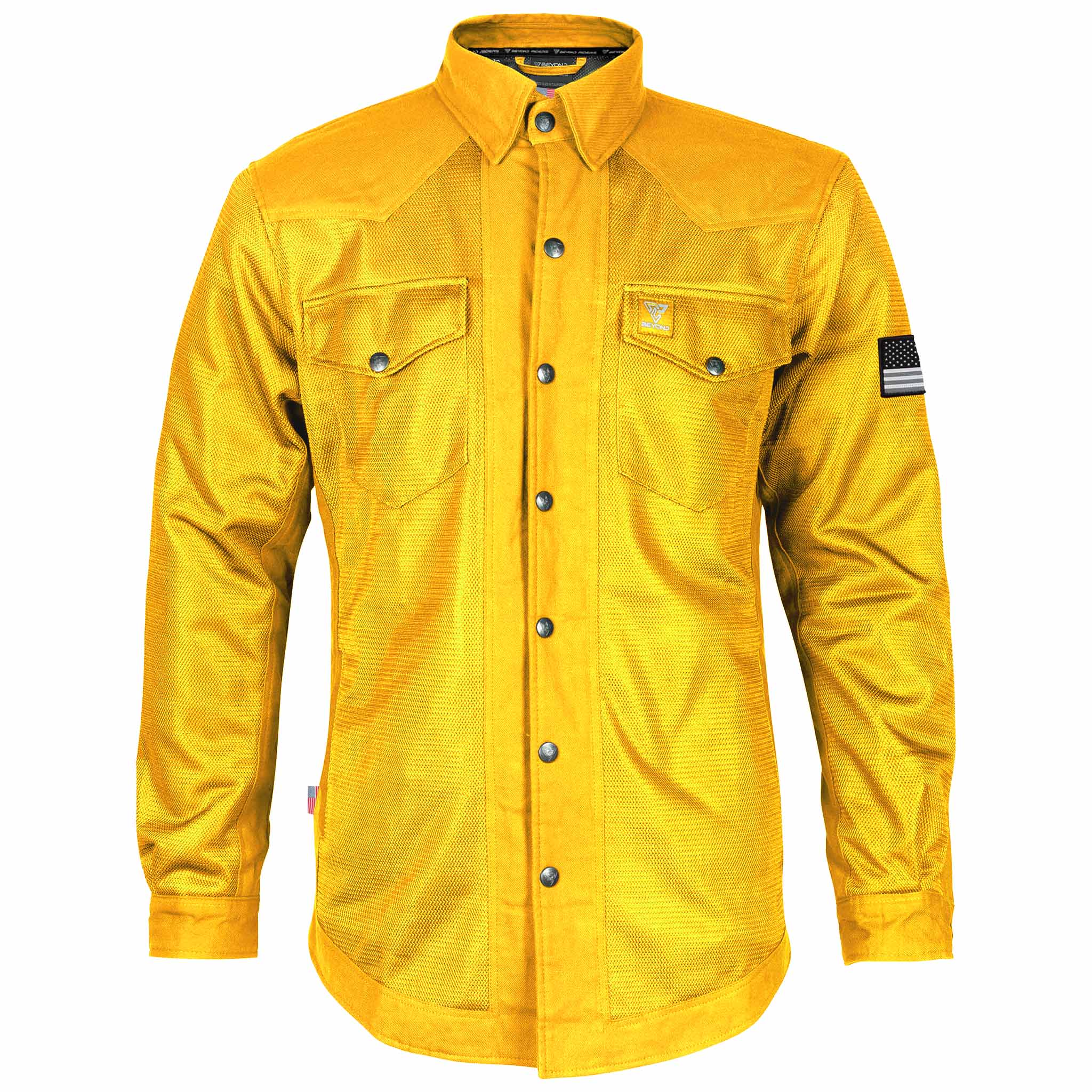 Protective Summer Mesh Shirt - Yellow Solid with Pads