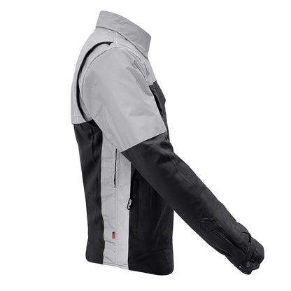 Flannel Reflective Shirt "Alloy Eclipse" - Black and Silver with Pads