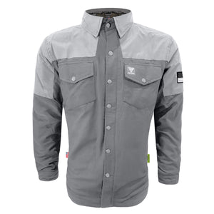 Flannel Reflective Shirt “Twilight Titanium" - Gray with Pads