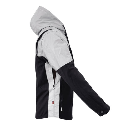 Protective Reflective Flannel Hoodie "Alloy Eclipse" For Men - Black and Silver with Pads