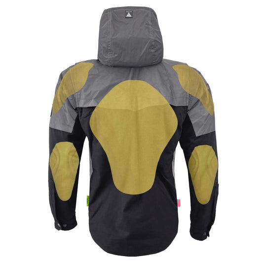 Protective Reflective Flannel Hoodie "Nightfall Nebula" For Men - Black with Pads