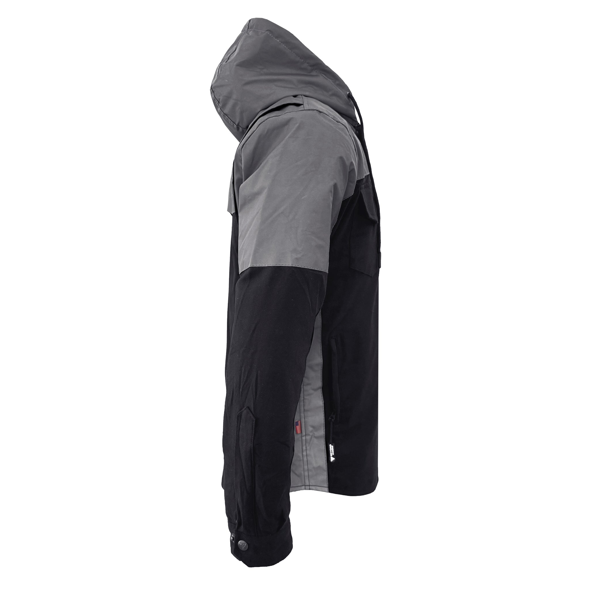 Protective Reflective Flannel Hoodie "Nightfall Nebula" For Men - Black with Pads
