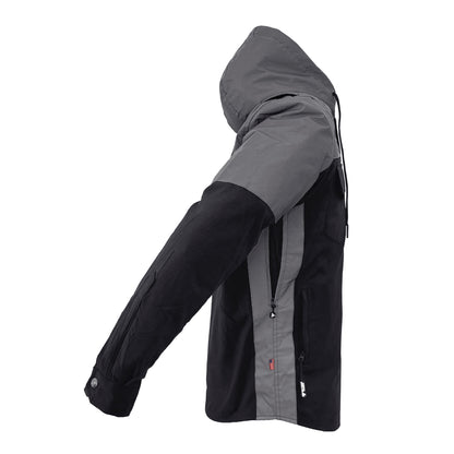 Protective Reflective Flannel Hoodie "Nightfall Nebula" For Men - Black with Pads
