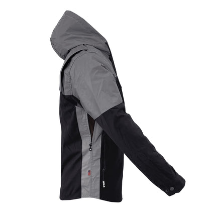 Protective Reflective Flannel Hoodie "Nightfall Nebula" For Men - Black with Pads