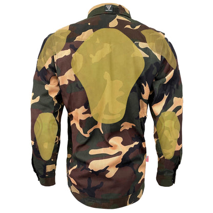 Summer Mesh Protective Camouflage Shirt "Knight Hawk" - Dark Color with Pads