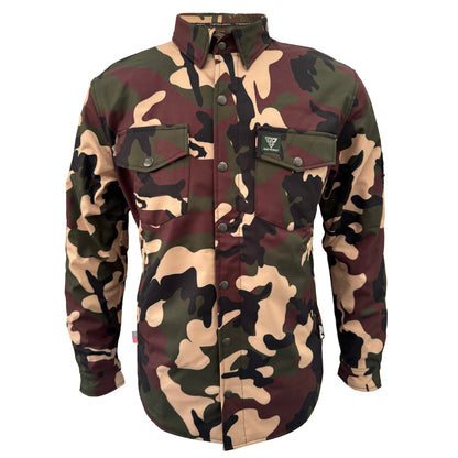 Protective SoftShell Winter Jacket for Men - Camouflage Knight Hawk with Pads