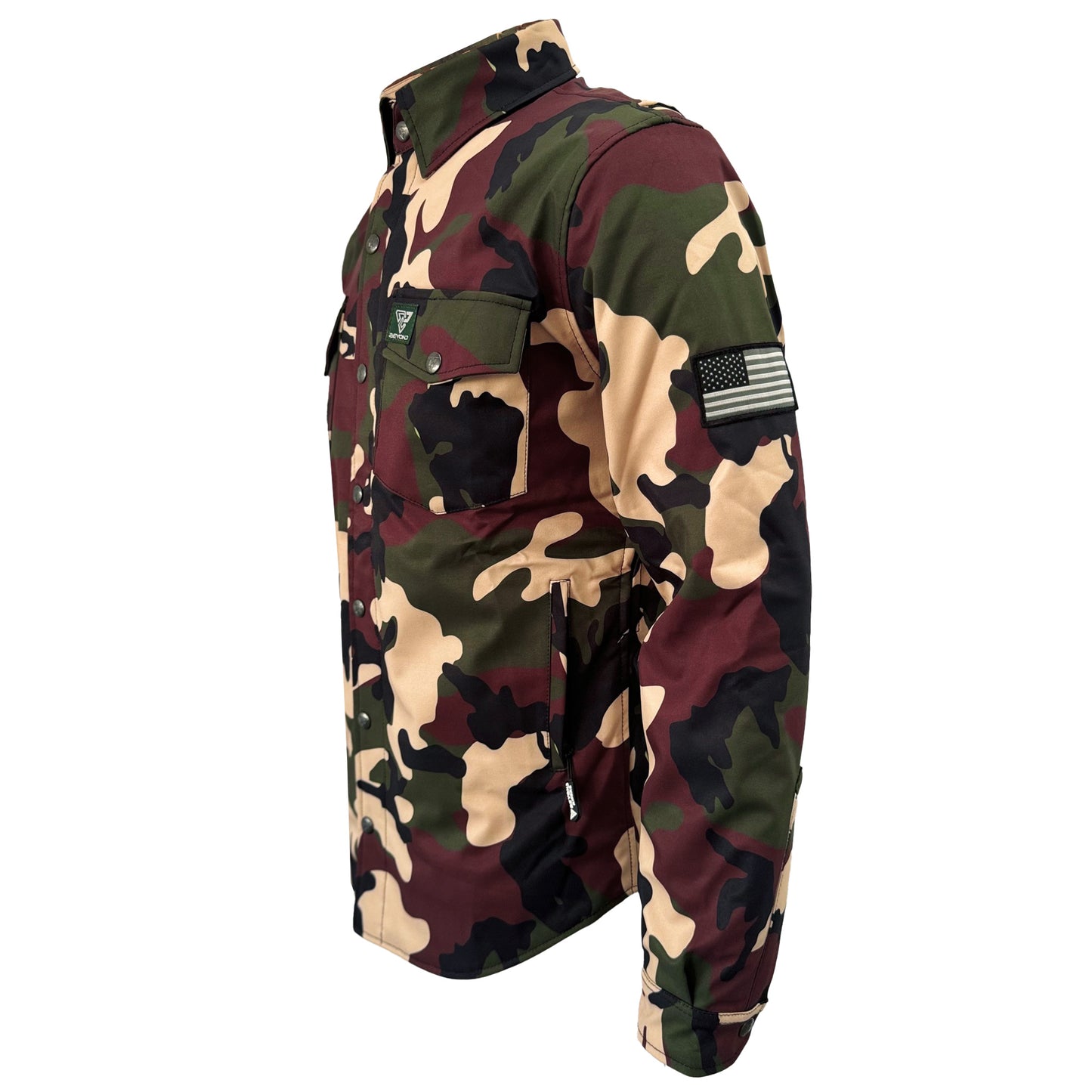 Protective SoftShell Winter Jacket for Men - Camouflage Knight Hawk with Pads
