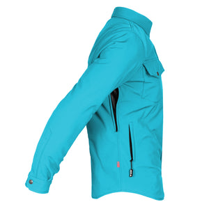 Protective SoftShell Winter Jacket for Men - Arctic Blue Matte with Pads