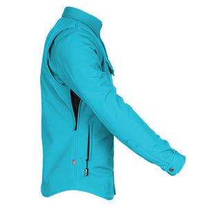 Protective SoftShell Winter Jacket for Men - Arctic Blue Matte with Pads