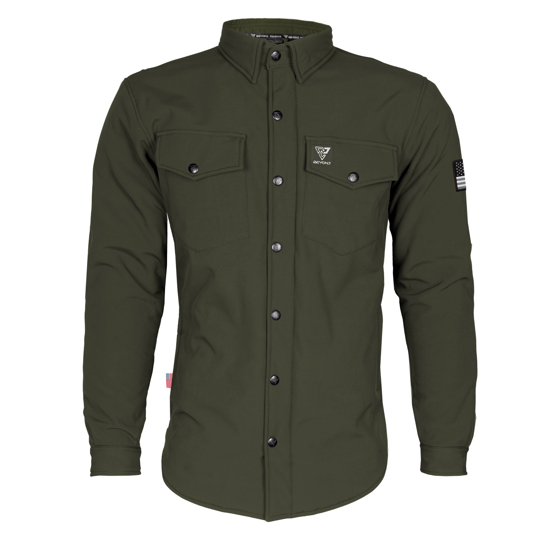 Men's-SoftShell-Winter-Jacket-Army-Green-Matte-Front