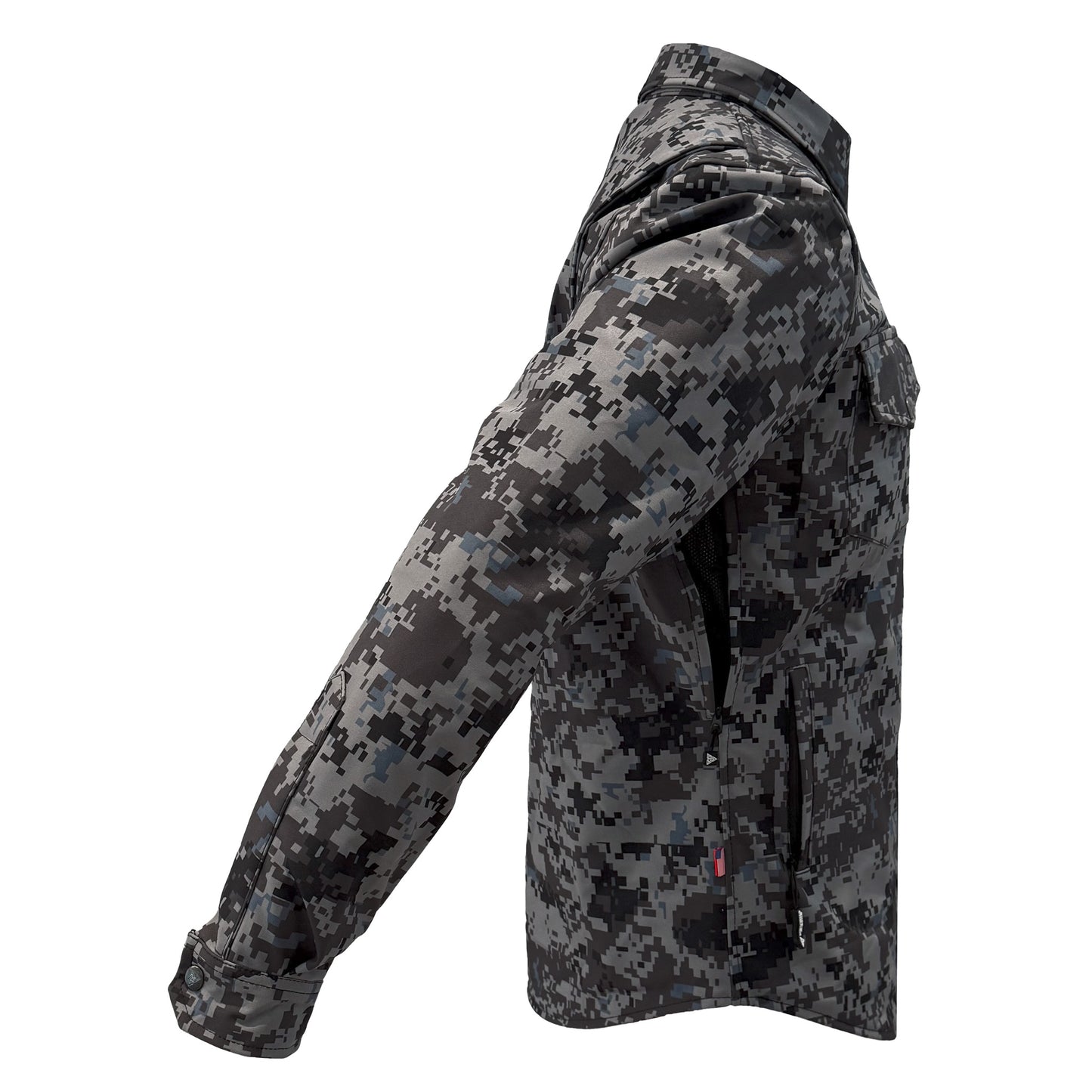 Protective SoftShell Winter Jacket for Men - Camouflage Devil Six with Pads