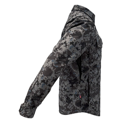 Protective SoftShell Winter Jacket for Men - Camouflage Devil Six with Pads