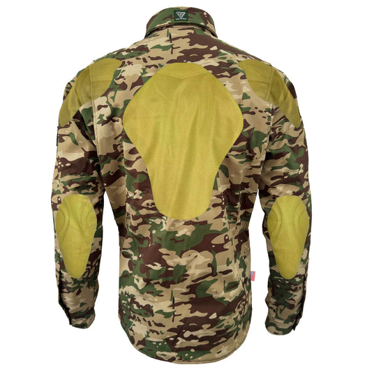 Protective SoftShell Winter Jacket for Men - Camouflage Delta Four with Pads