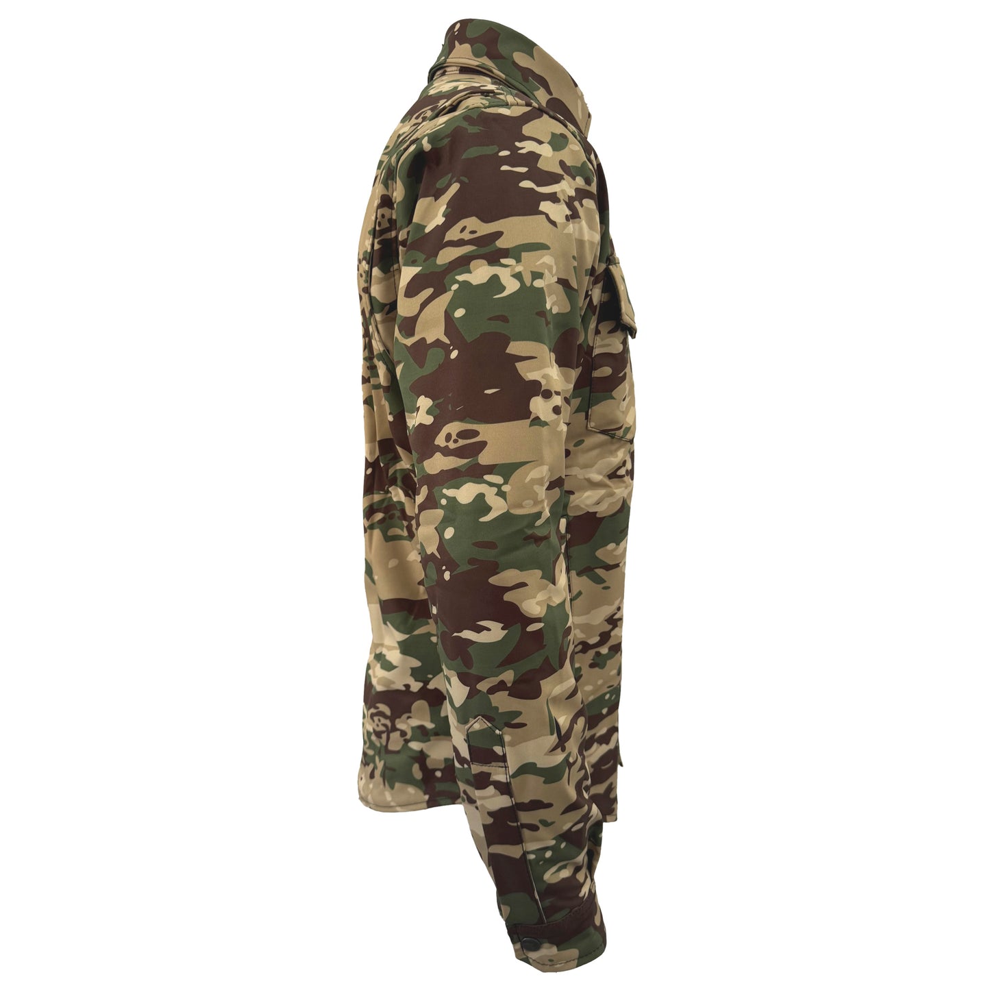 Protective SoftShell Winter Jacket for Men - Camouflage Delta Four with Pads