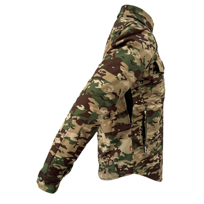Protective SoftShell Winter Jacket for Men - Camouflage Delta Four with Pads
