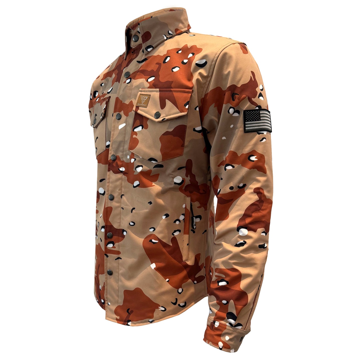Protective SoftShell Winter Jacket for Men - Camouflage Dagger Two with Pads
