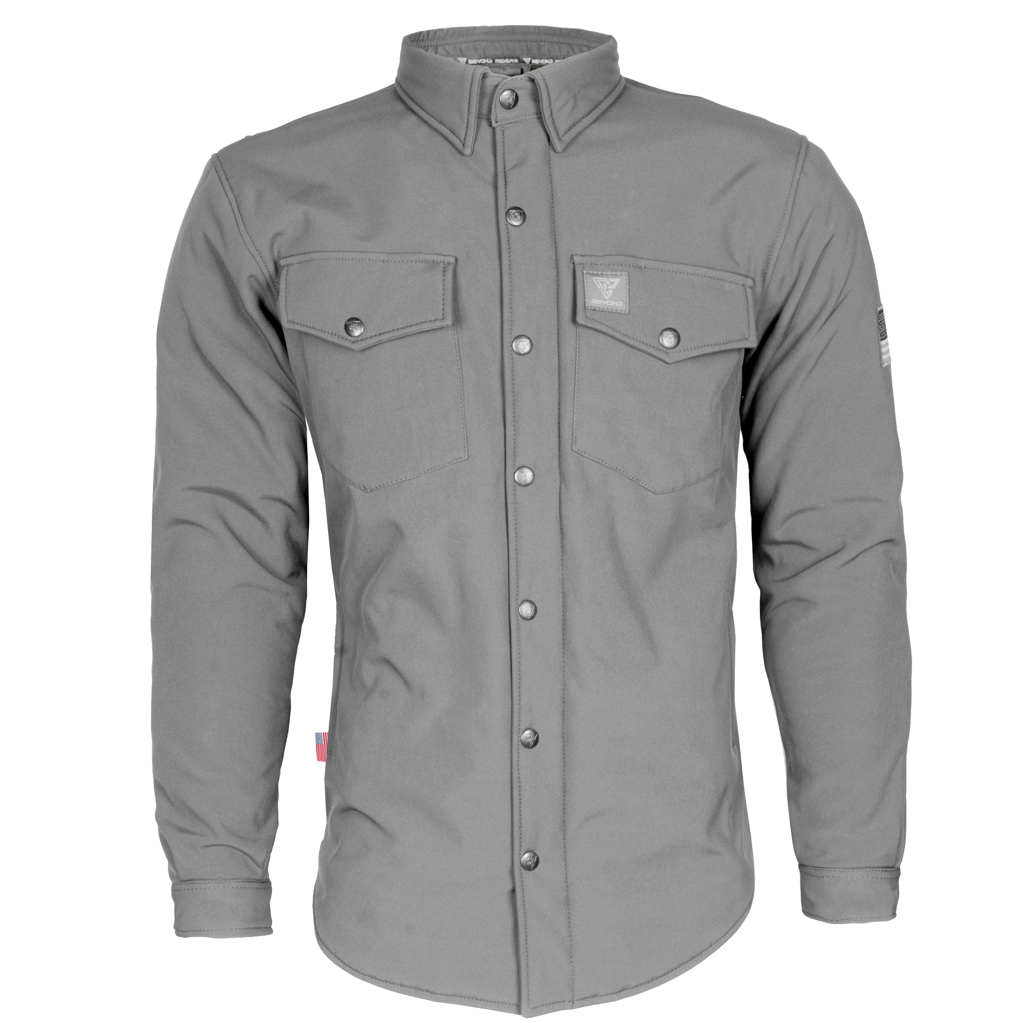 Protective SoftShell Winter Jacket for Men - Gray with Pads