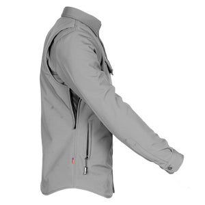 Men's-Softshell-Jacket-Gray-Solid-With-Raised-Sleeve