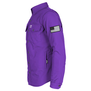 Protective SoftShell Winter Jacket for Men - Purple Matte with Pads