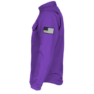 Protective SoftShell Winter Jacket for Men - Purple Matte with Pads