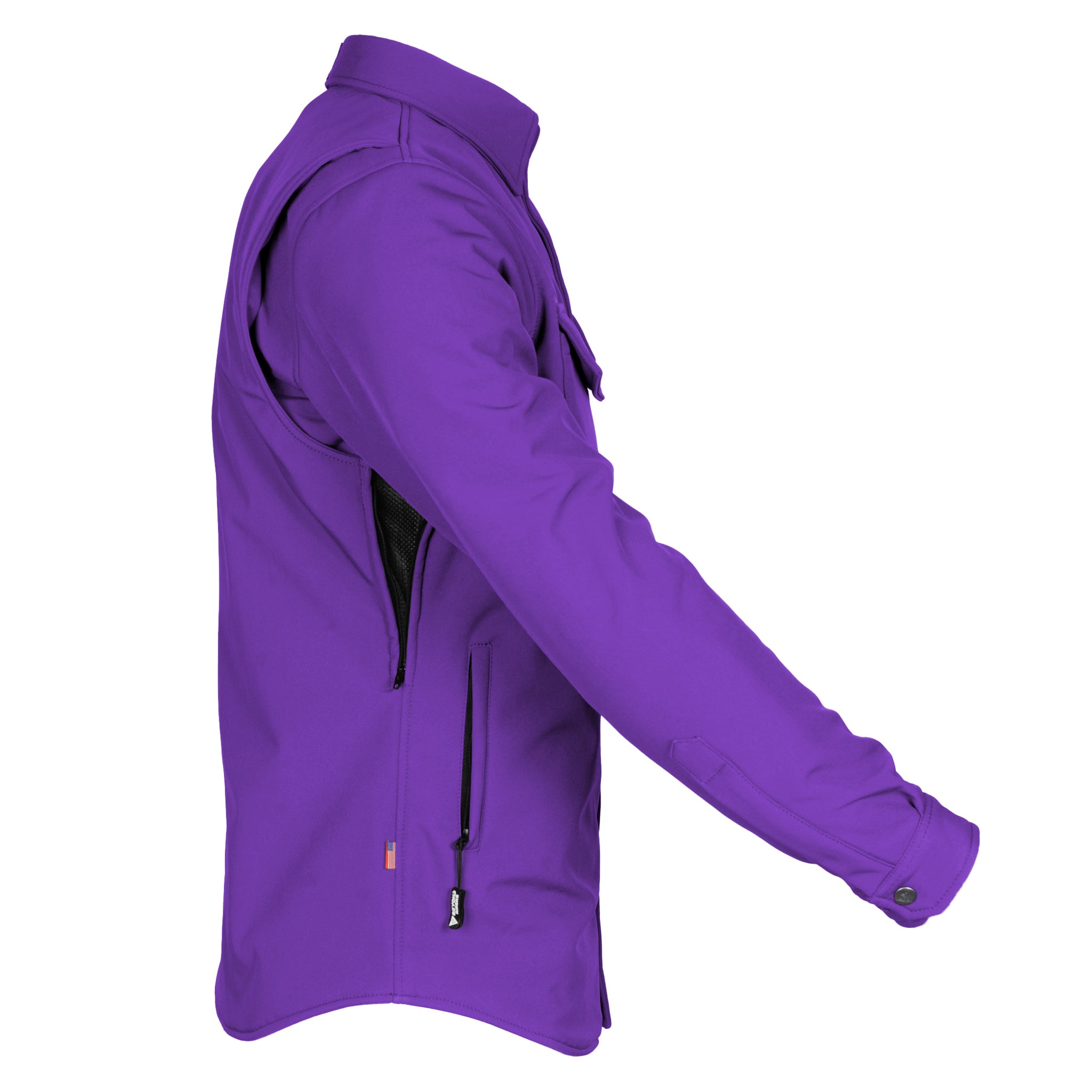 Protective SoftShell Winter Jacket for Men - Purple Matte with Pads