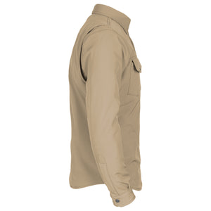 Protective SoftShell Winter Jacket for Men - Khaki Matte with Pads