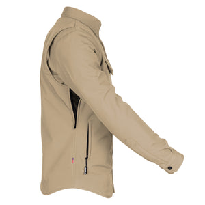 Protective SoftShell Winter Jacket for Men - Khaki Matte with Pads