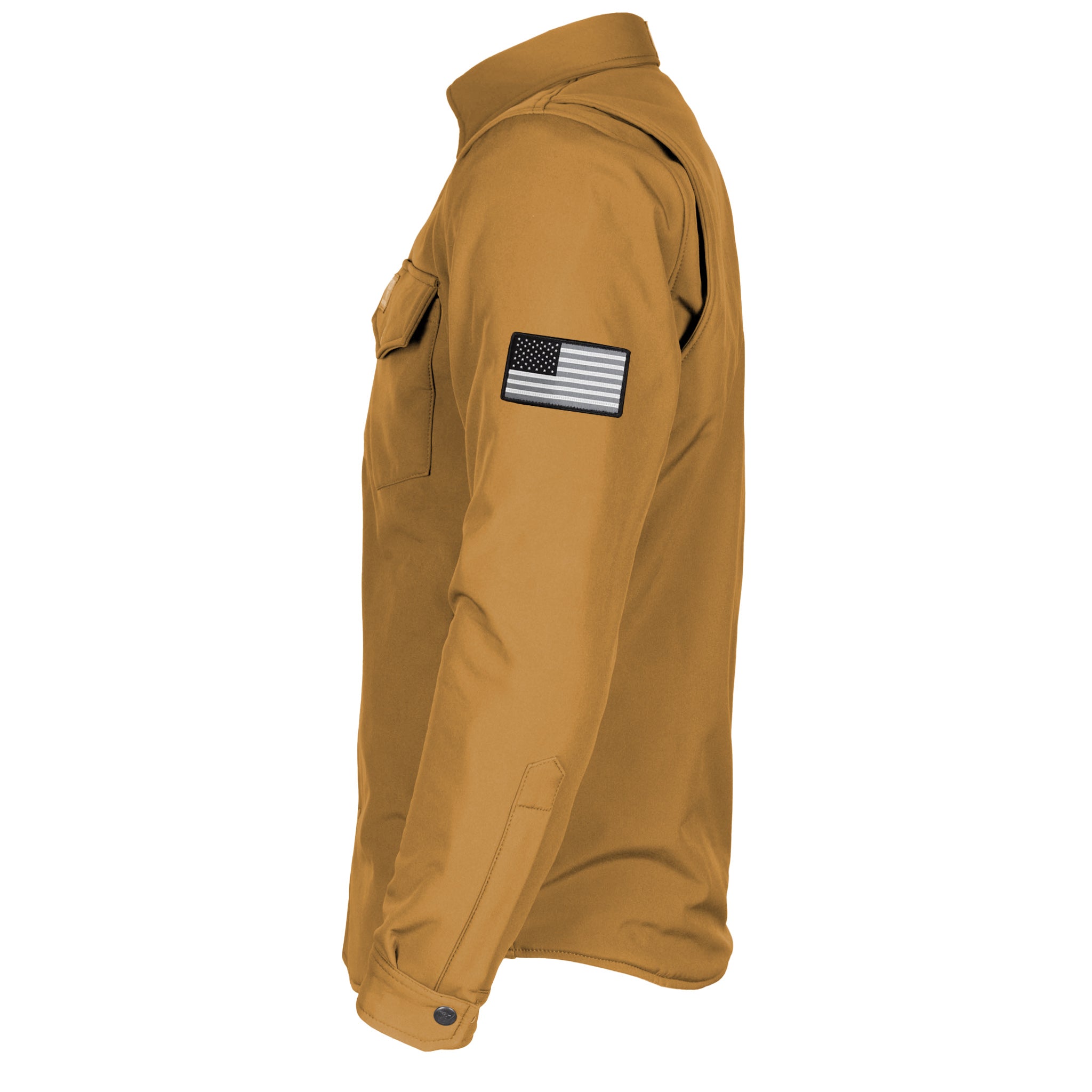 Protective SoftShell Winter Jacket for Men - Mustard Matte with Pads