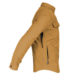 Protective SoftShell Winter Jacket for Men - Mustard Matte with Pads