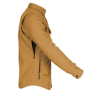 Protective SoftShell Winter Jacket for Men - Mustard Matte with Pads