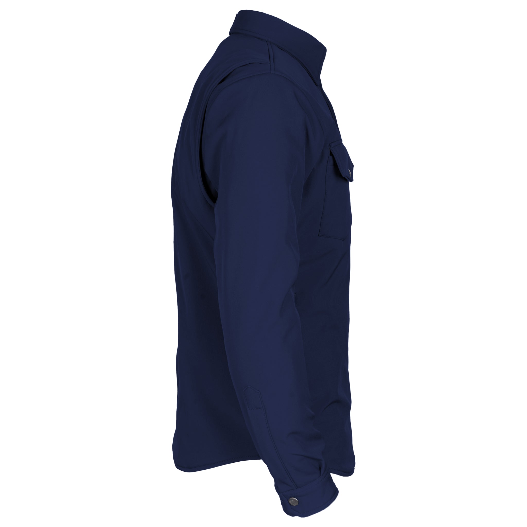 Protective SoftShell Winter Jacket for Men - Navy Blue Matte with Pads