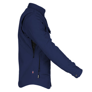 Protective SoftShell Winter Jacket for Men - Navy Blue Matte with Pads