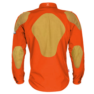 Protective SoftShell Winter Jacket for Men - Orange Matte with Pads