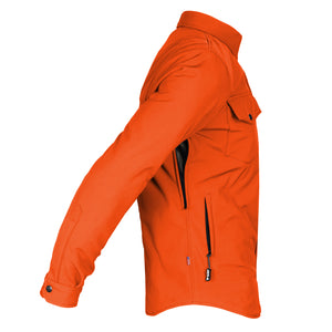 Protective SoftShell Winter Jacket for Men - Orange Matte with Pads