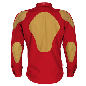Protective SoftShell Winter Jacket for Men - Red Matte with Pads
