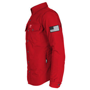 Protective SoftShell Winter Jacket for Men - Red Matte with Pads
