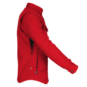 Protective SoftShell Winter Jacket for Men - Red Matte with Pads