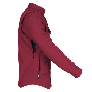 Protective SoftShell Winter Jacket for Men - Red Maroon Matte with Pads