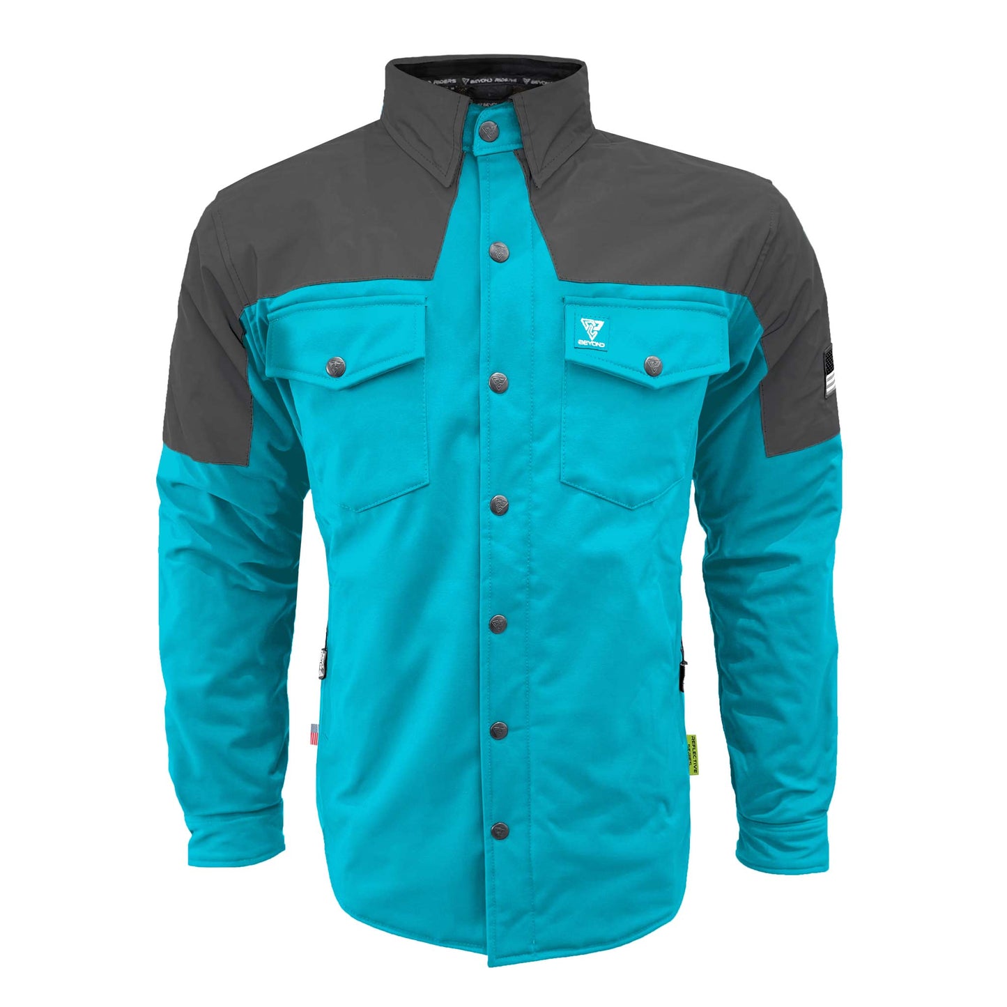 SoftShell Reflective Arctic Blue Nebula Winter Jacket for Men - with Pads