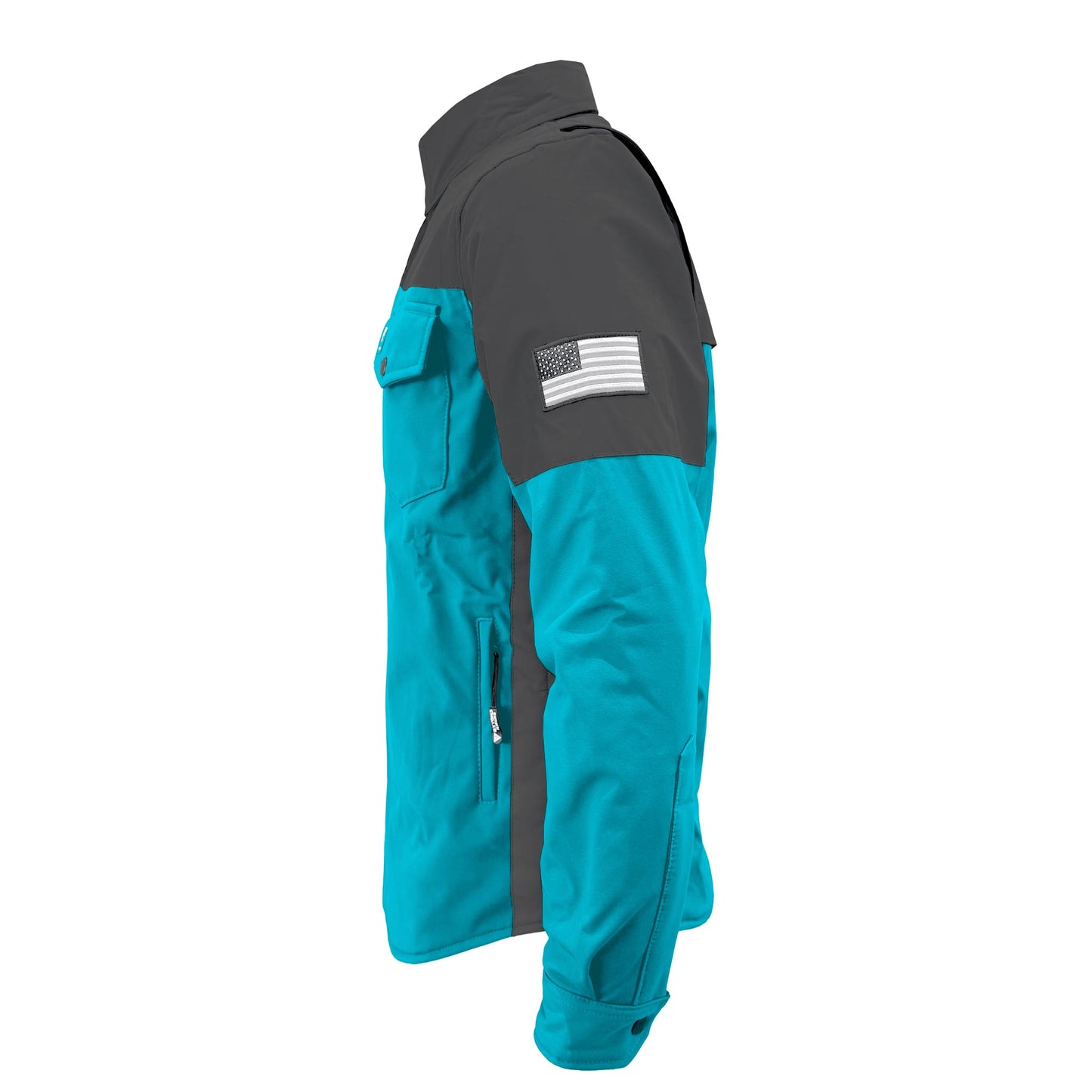 SoftShell Reflective Arctic Blue Nebula Winter Jacket for Men - with Pads