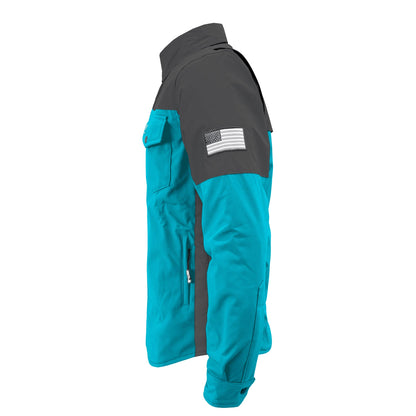 SoftShell Reflective Arctic Blue Nebula Winter Jacket for Men - with Pads