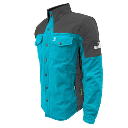 SoftShell Reflective Arctic Blue Nebula Winter Jacket for Men - with Pads